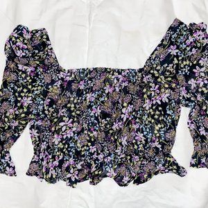 Chiffon Flower Crop Top